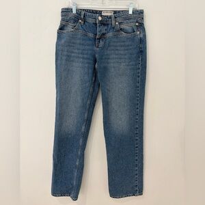 Free People We The Free Button Fly Straight Leg Jeans Size 29 32” Inseam